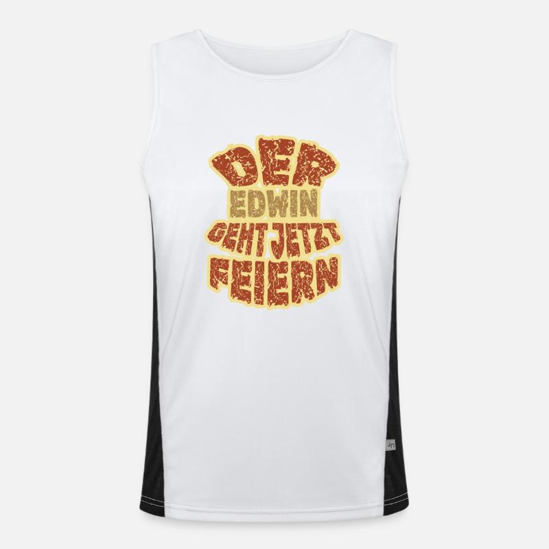 Edwin Edwin - Men's Functional Contrast Tank Top  - white/black