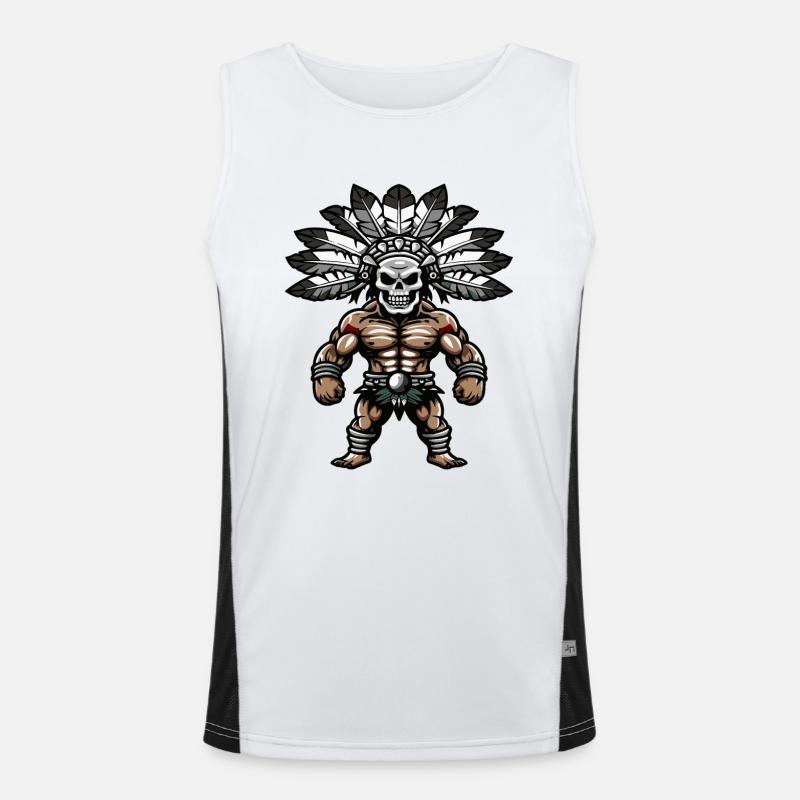 atztek skull Men's Functional Contrast Tank Top 