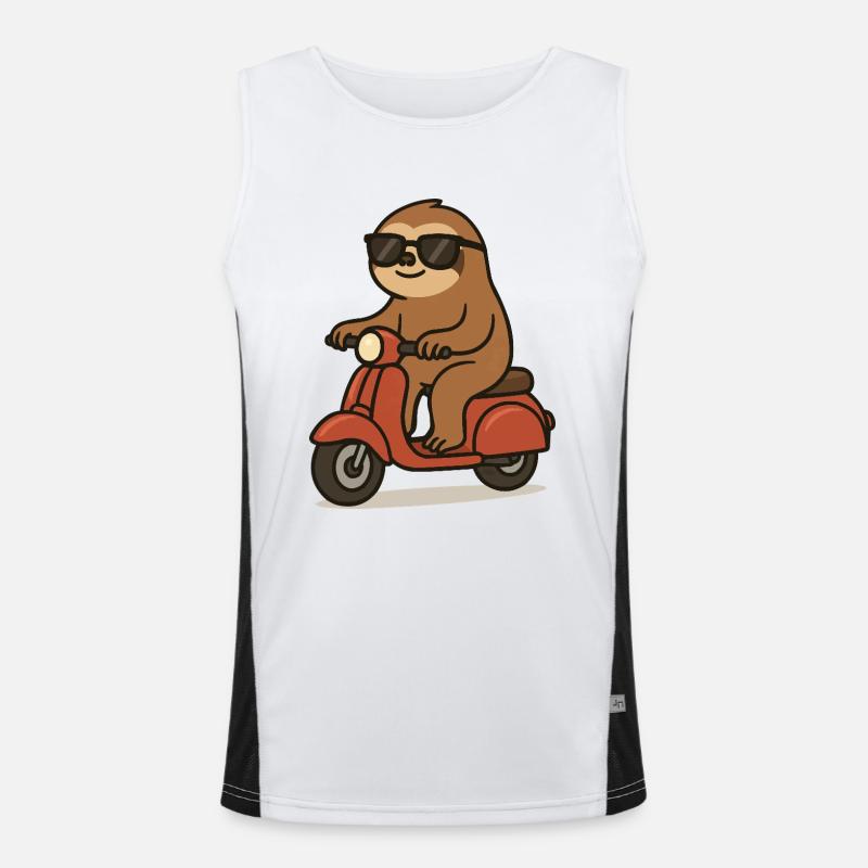 faultier comic moped Funktionelles Kontrast-Tank Top für Männer 
