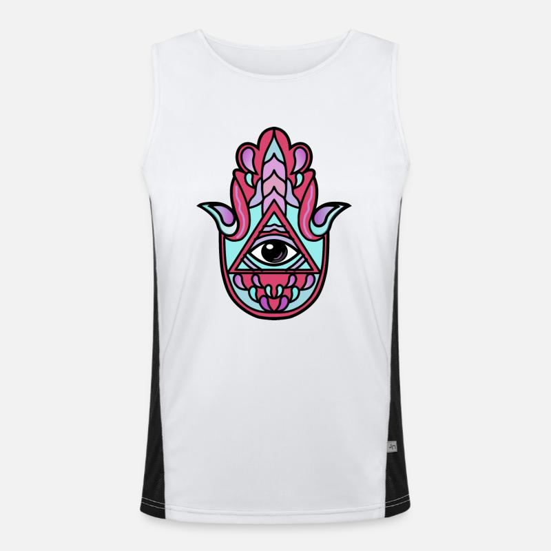 Hamsa idée cadeau main Débardeur respirant contrasté Homme 