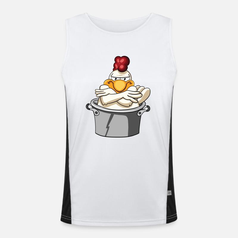 Chicken rooster poultry Men's Functional Contrast Tank Top 