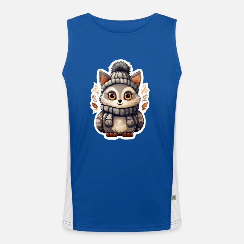 Kuscheltier mit Schal und Mütze Funktionelles Kontrast-Tank Top für Männer 