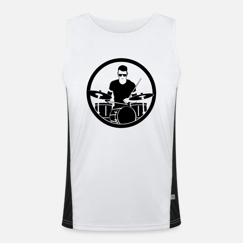 Drummer Skizze Funktionelles Kontrast-Tank Top für Männer 