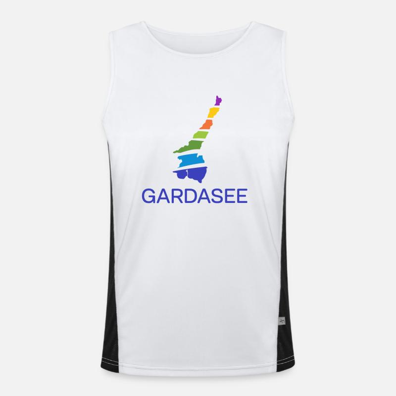 Gardasee Logo Funktionelles Kontrast-Tank Top für Männer 