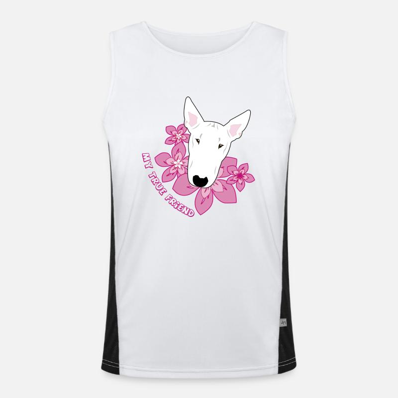 Bullterrier white Funktionelles Kontrast-Tank Top für Männer 