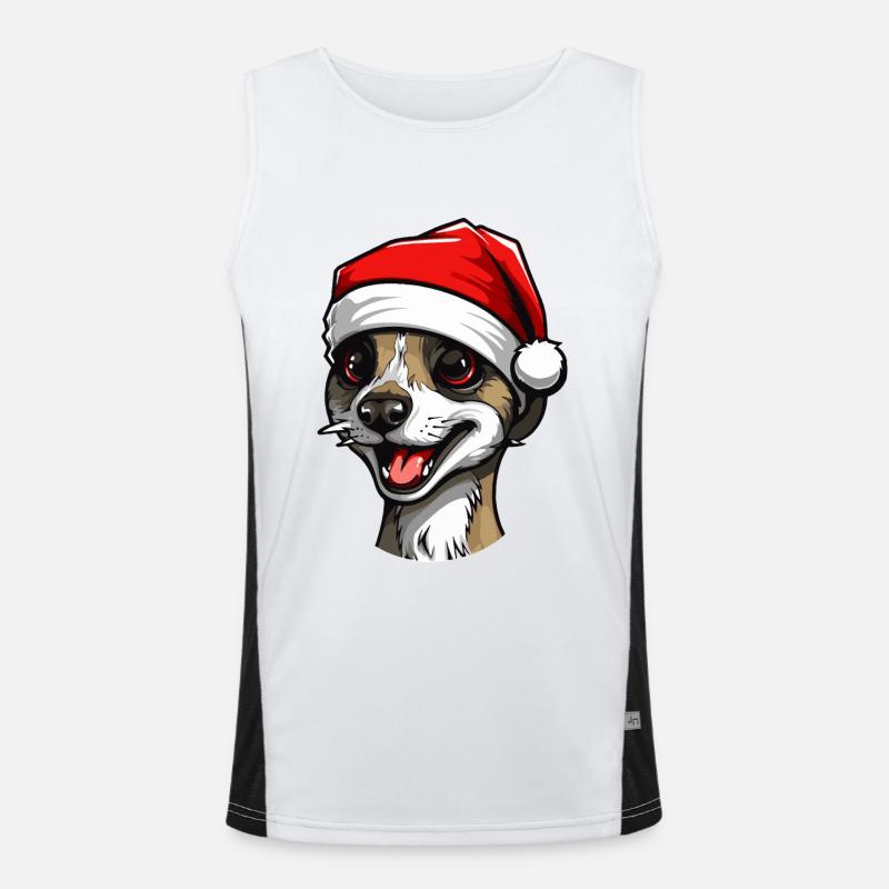 Portrait de Noël tête de suricate Débardeur respirant contrasté Homme 