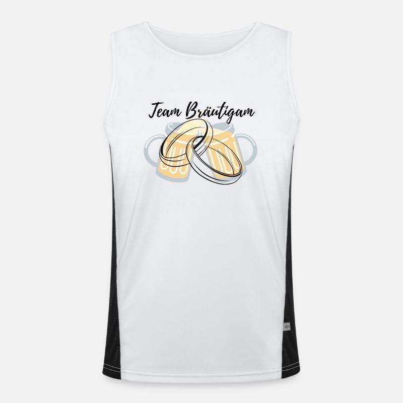 Team Bräutigam -Junggesellenabschied- Bier & Ringe Funktionelles Kontrast-Tank Top für Männer 