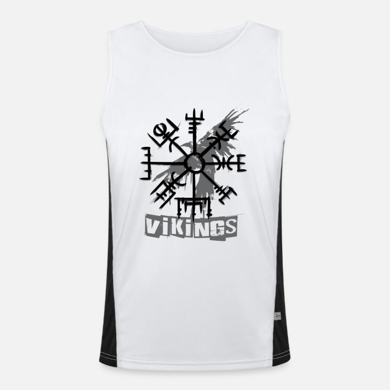 Raven Vikings & Vegvisir Funktionelles Kontrast-Tank Top für Männer 