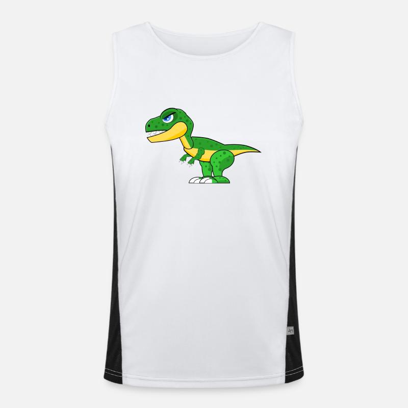 dinosaur - Men's Functional Contrast Tank Top  - white/black