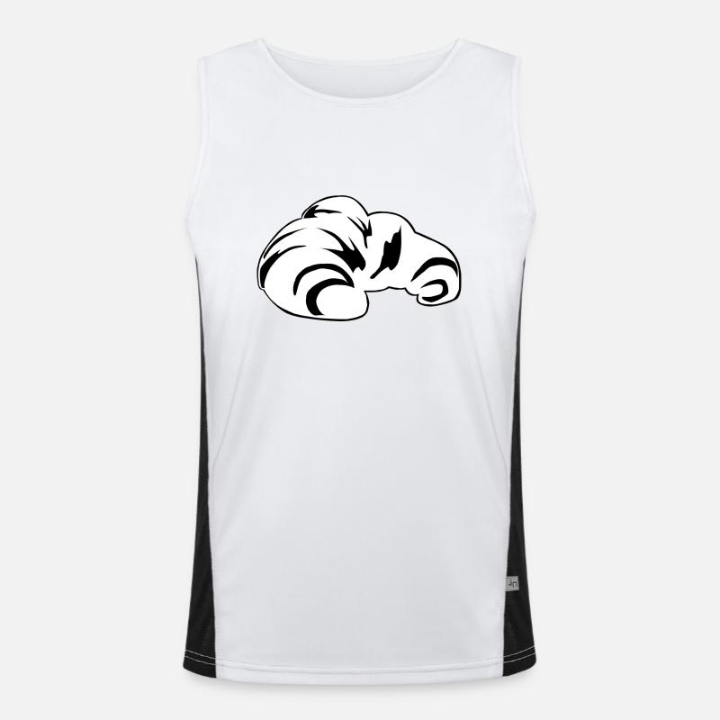 bread brooches crossaint bakery baguette bread bu Men's Functional Contrast Tank Top 