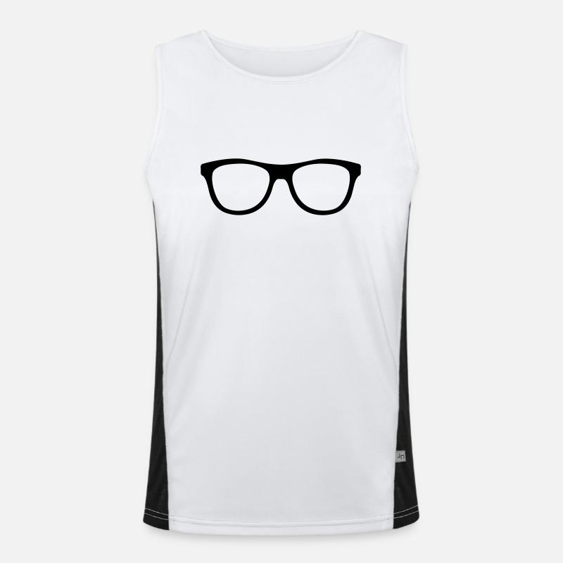 Nerd Hispter Glasses - Glasses - Men's Functional Contrast Tank Top  - white/black