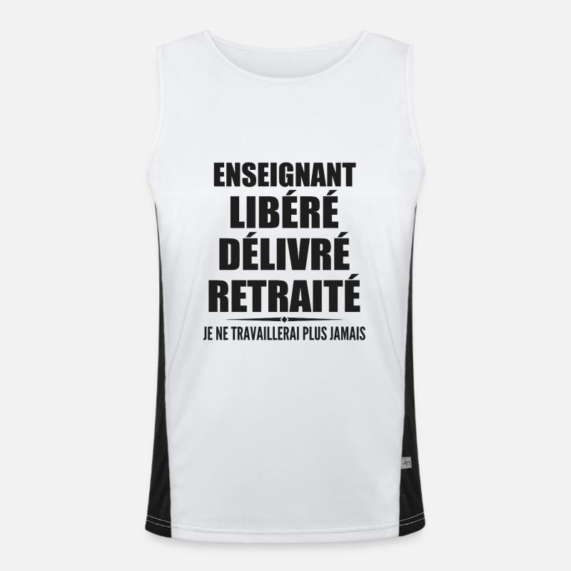 Lehrer feiert Ruhestand mit Humor Geschenk Funktionelles Kontrast-Tank Top für Männer 