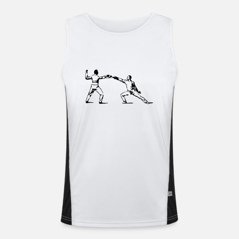 fencing floret sword parry samurai9 Men's Functional Contrast Tank Top 