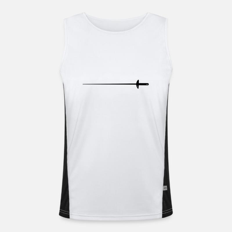 fencing fights floret sword parry samurai10 Men's Functional Contrast Tank Top 