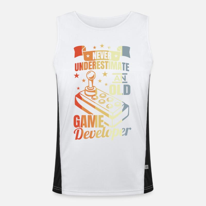 Game Developer Grandpa Men's Functional Contrast Tank Top 