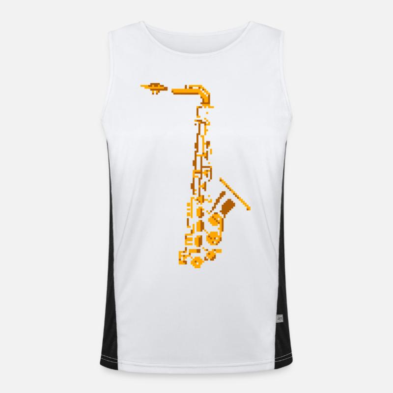 Saxophone Pixel Art Men's Functional Contrast Tank Top 