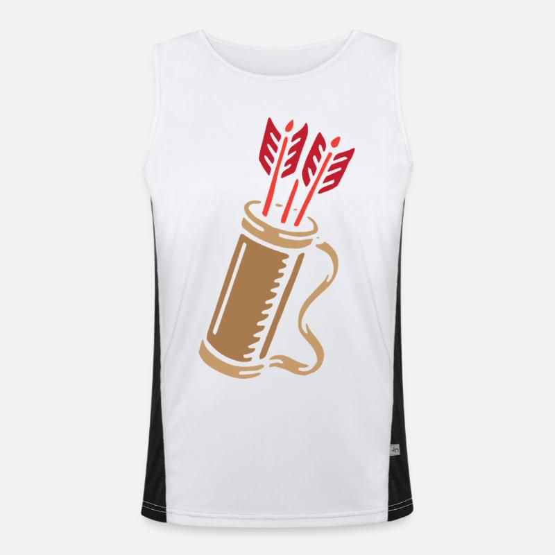 Bogenschießen Bogenschütze Pfeilköcher Funktionelles Kontrast-Tank Top für Männer 