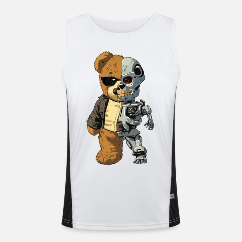 Bear Robot Cyborg Men's Functional Contrast Tank Top 