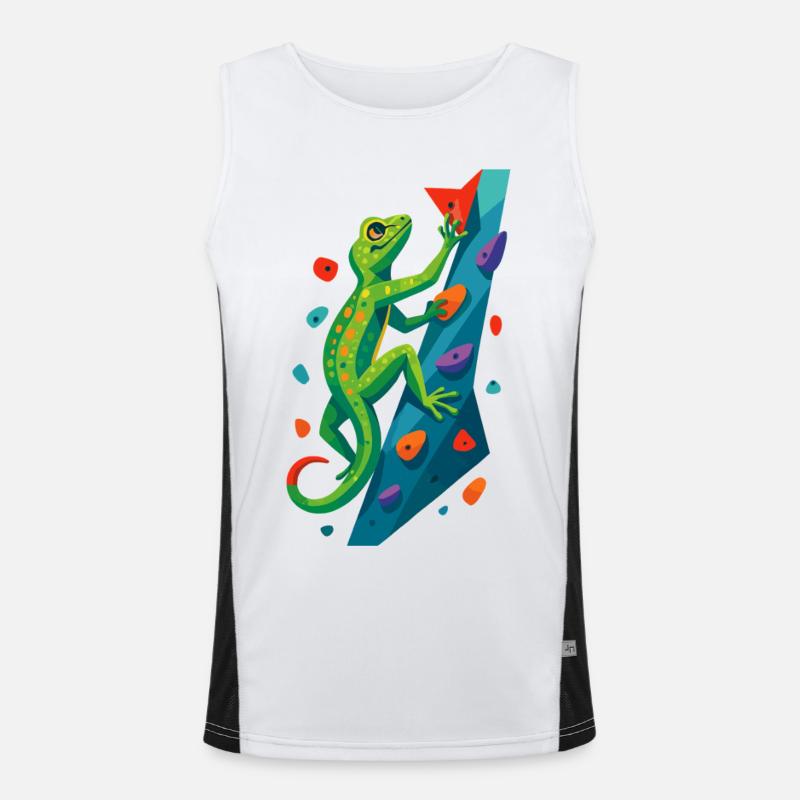 Bouldering Gecko Climbing Animal Climbing Lizard Gift Men's Functional Contrast Tank Top 