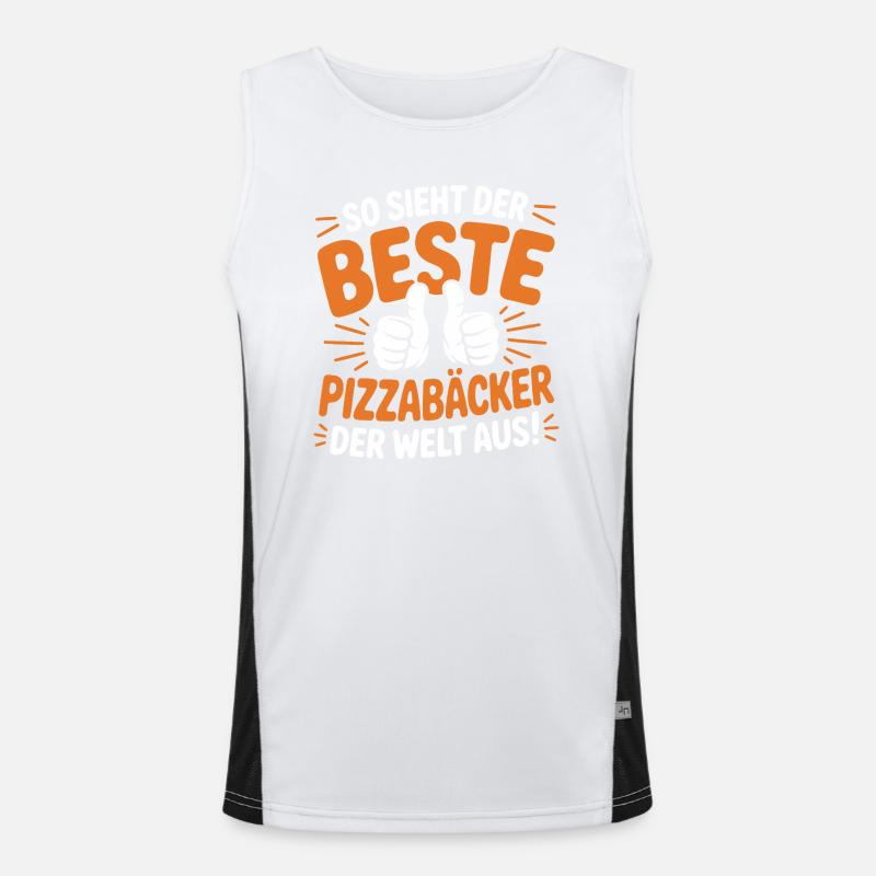 Pizzabäcker Geschenkidee Funktionelles Kontrast-Tank Top für Männer 