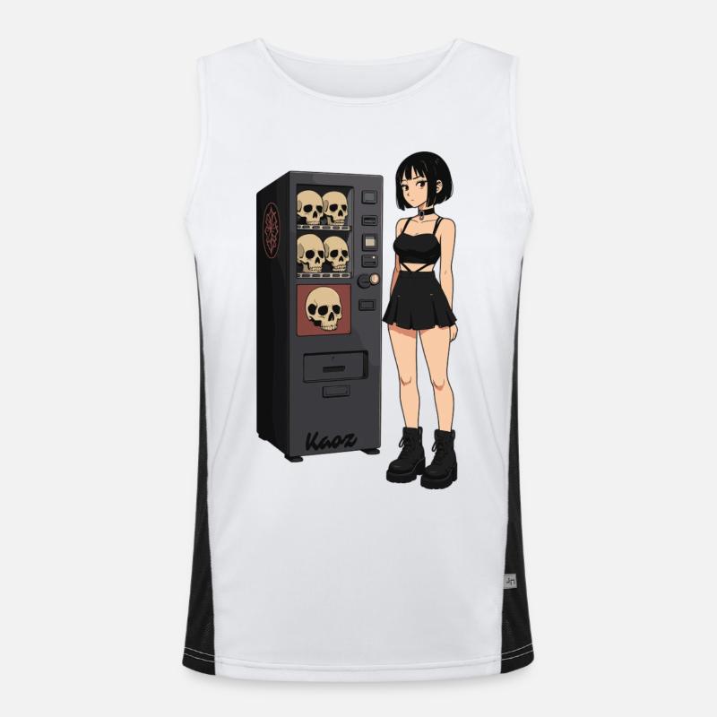 Skull Vending Machine Goth-Mädchen Funktionelles Kontrast-Tank Top für Männer 