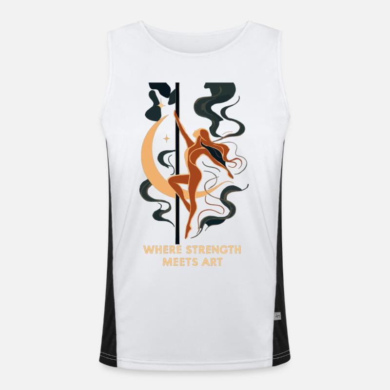 Pole Dance Art: Where Strength Meets Art Men's Functional Contrast Tank Top 