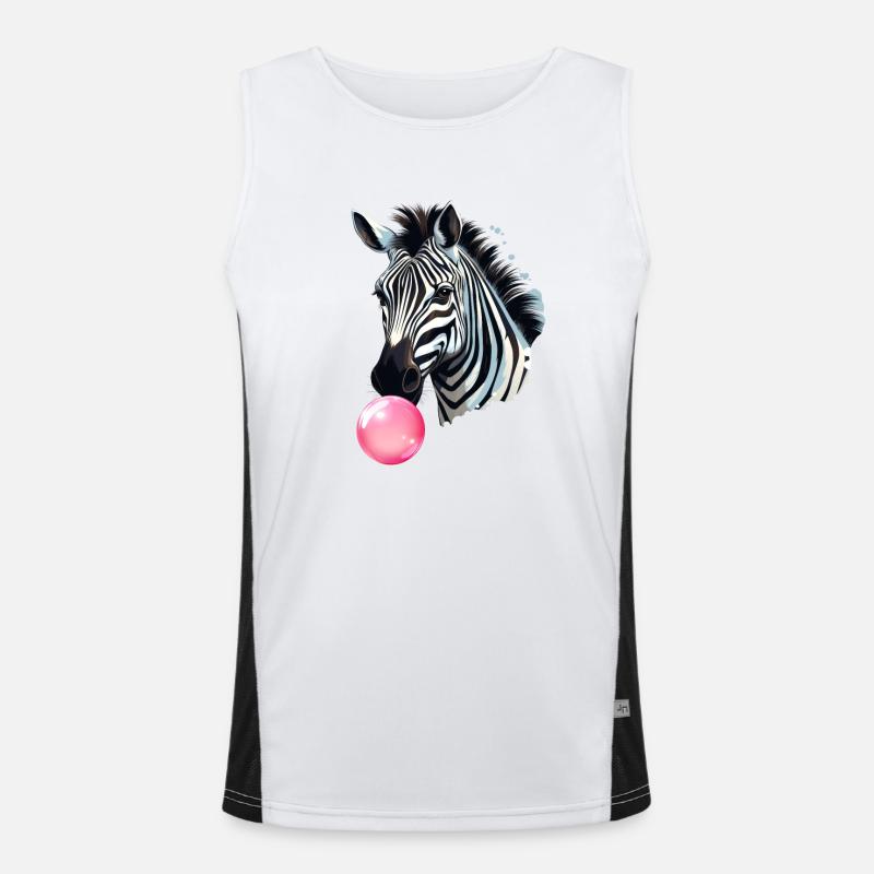 Lustiges Zebra Bubblegum Kaugummi Funktionelles Kontrast-Tank Top für Männer 