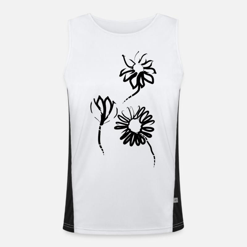 Hand Drawn Flowers Men's Functional Contrast Tank Top 