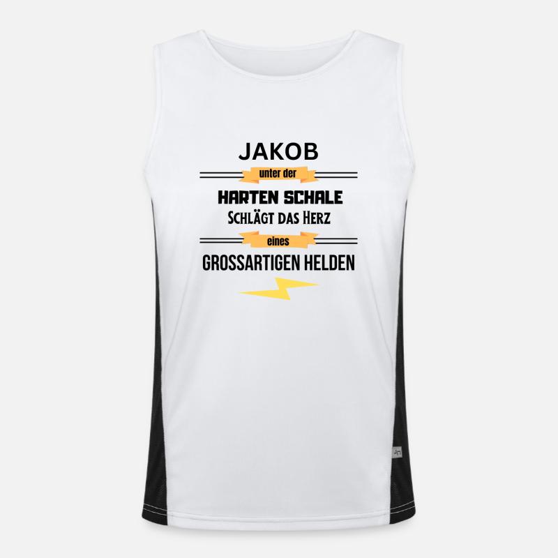 Jakob unter harte Schale eines Großartigen Helden Funktionelles Kontrast-Tank Top für Männer 