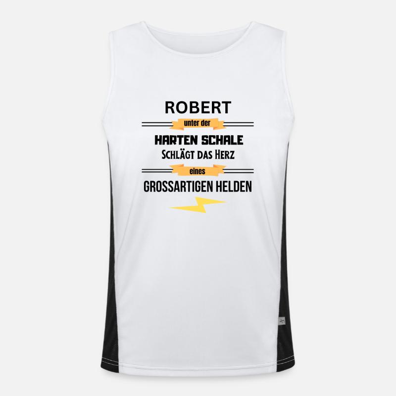 Robert unter harte Schale eines Großartigen Helden Funktionelles Kontrast-Tank Top für Männer 