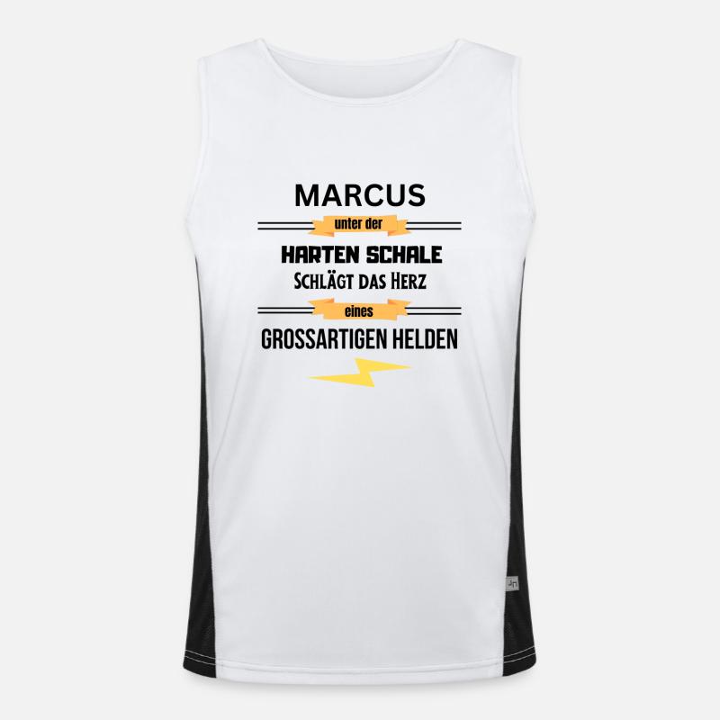 Marcus unter harte Schale eines Großartigen Helden Funktionelles Kontrast-Tank Top für Männer 