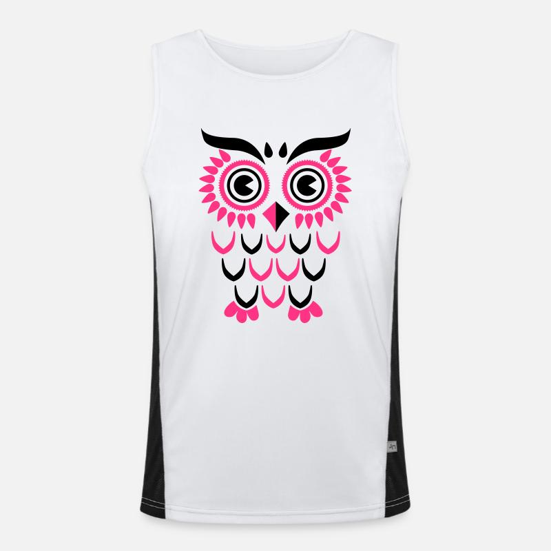 Owl Eule Funktionelles Kontrast-Tank Top für Männer 