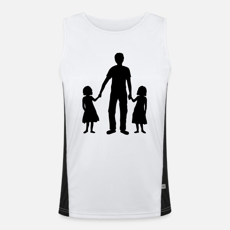 Father 2 daughters Men's Functional Contrast Tank Top 