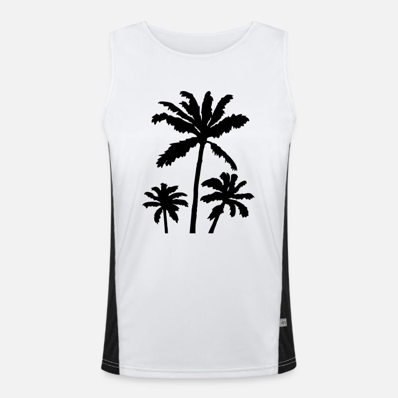 Coucher de soleil Palm Silhouette Débardeur respirant contrasté Homme 