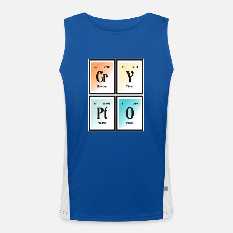 Crypto - Tableau périodique des éléments. Débardeur respirant contrasté Homme 