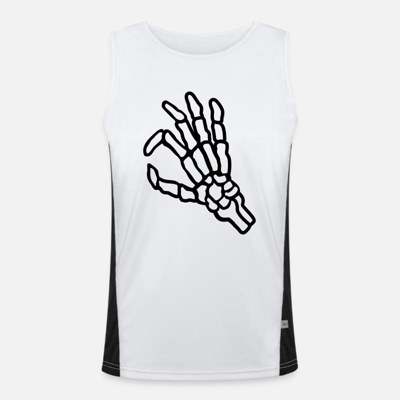 Gesture skeleton hole look in Men's Functional Contrast Tank Top 
