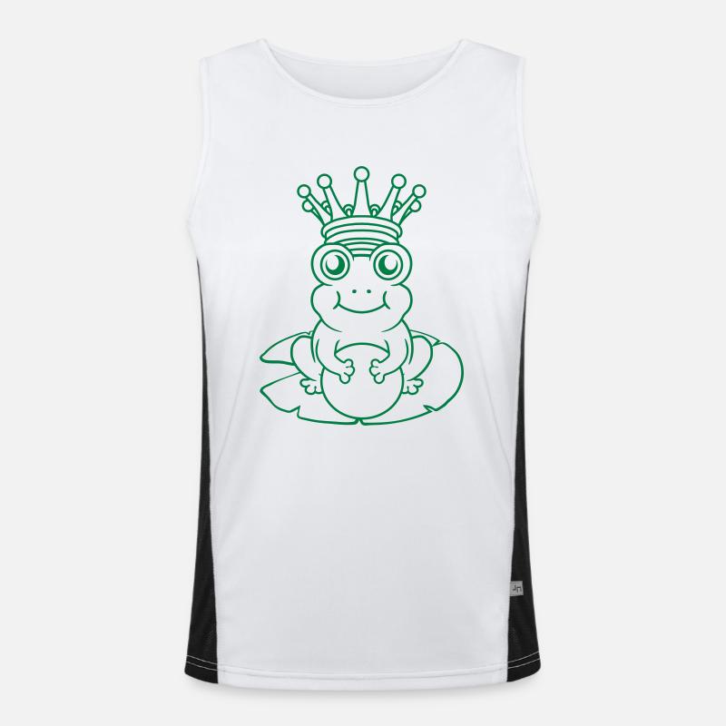 Comic Frog King est assis nénuphar Débardeur respirant contrasté Homme 