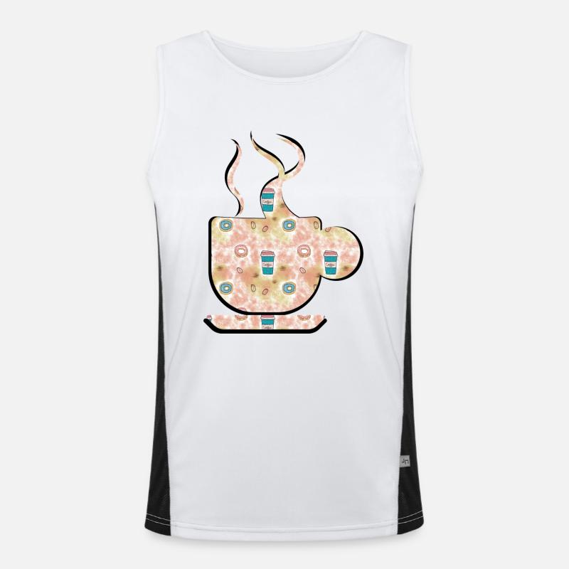 TASSE DAMPFENDER KAFFEE/TEE MIT DONUTS. Funktionelles Kontrast-Tank Top für Männer 