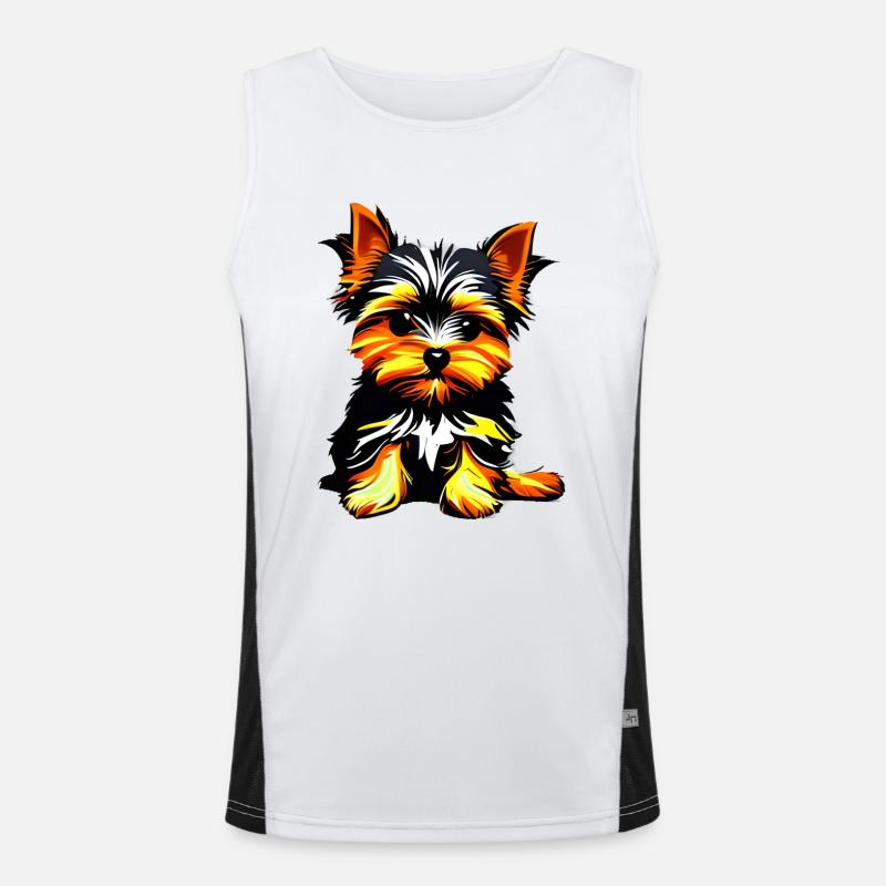 Propriétaire de chien chiot chiot Yorkshire terrier Débardeur respirant contrasté Homme 
