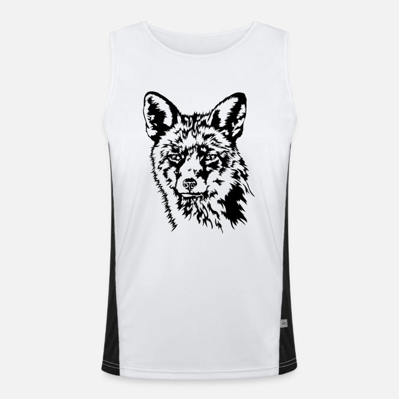 Fuchs Rotfuchs Wildtier Waldtier Wilsigns Funktionelles Kontrast-Tank Top für Männer 