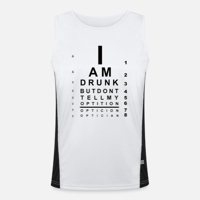 Blurry drunk eye chart Men's Functional Contrast Tank Top 