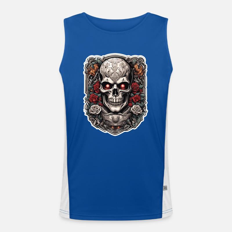 Skull / Totenkopf / Skelett / Gothic / Tattoo Funktionelles Kontrast-Tank Top für Männer 