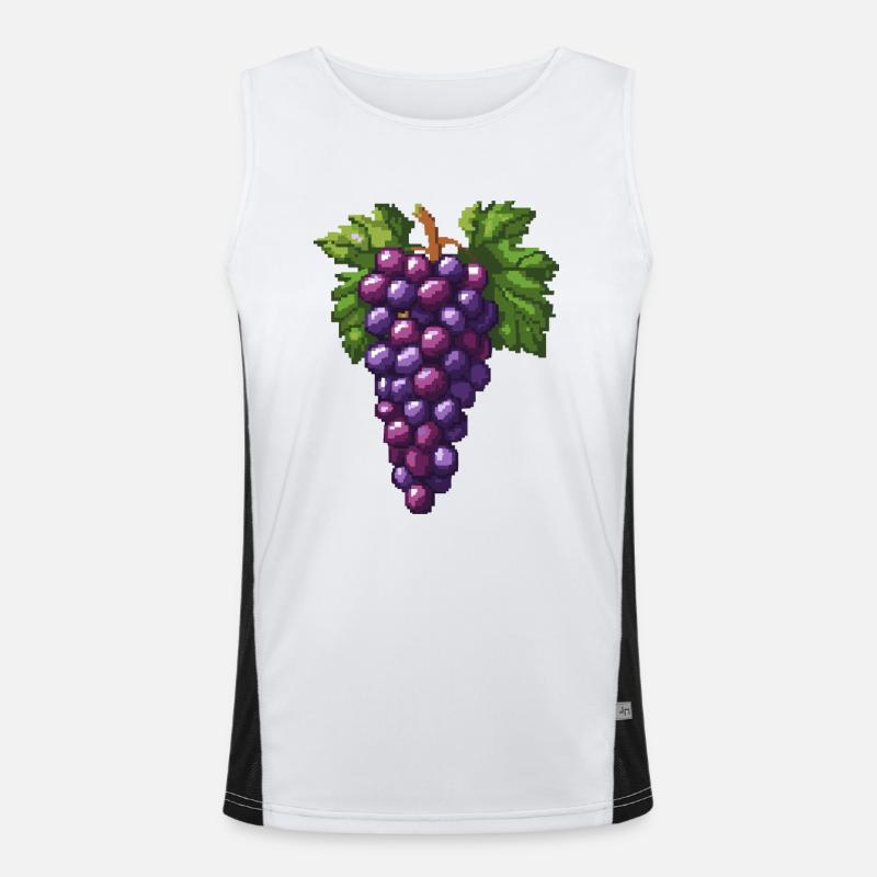 Grapes Pixel Men's Functional Contrast Tank Top 