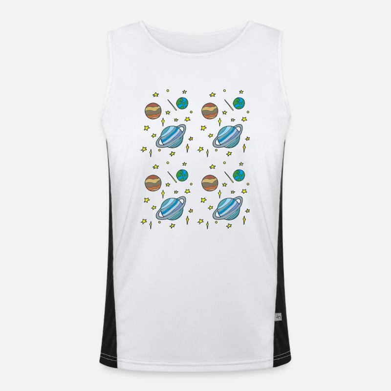 PLANETARY PATTERN Men's Functional Contrast Tank Top 