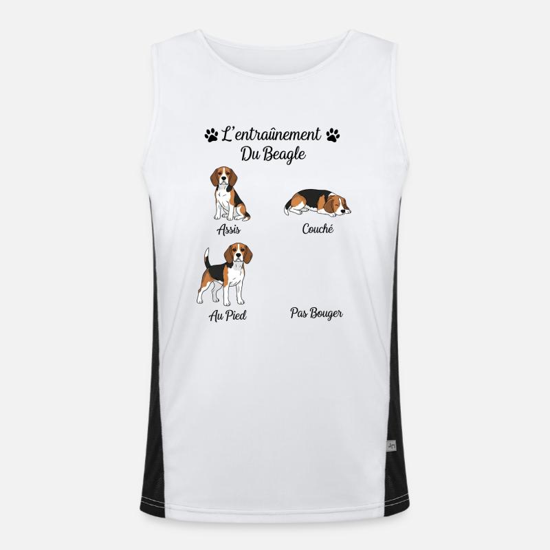 Beagle Morsom Humor Beagle Tispe Beagle Hann - Funksjonell kontrast-singlet for menn - hvit/svart
