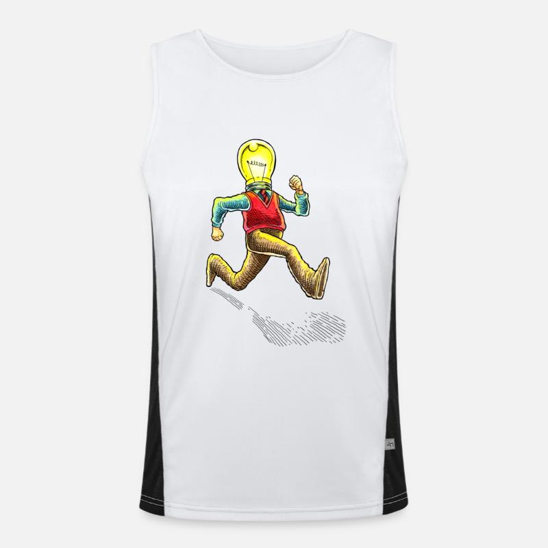 GLÜHBIRNE MAN Funktionelles Kontrast-Tank Top für Männer 