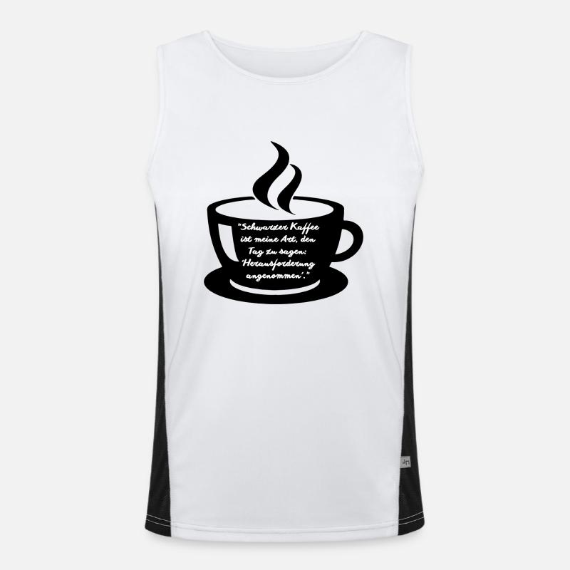 Schwarzer Kaffee Funktionelles Kontrast-Tank Top für Männer 
