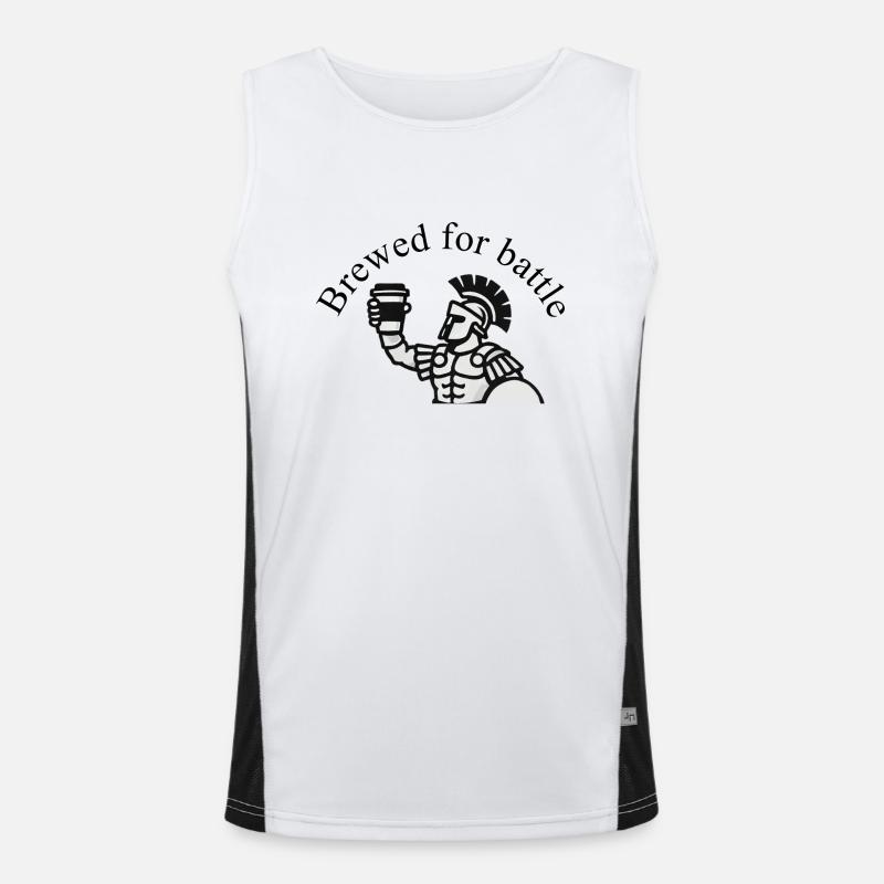 Brewed for battle - Gladiator coffee design Men's Functional Contrast Tank Top 