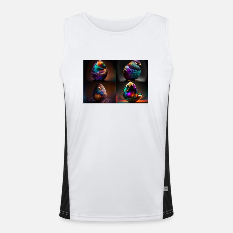 chickens egg colored Men's Functional Contrast Tank Top 