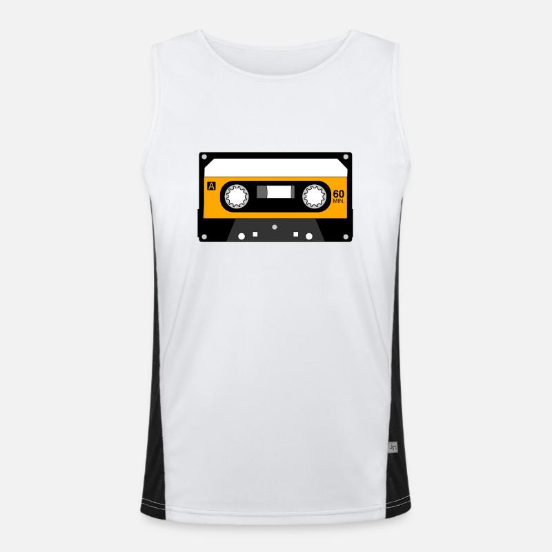 Music cassette design gift Men's Functional Contrast Tank Top 